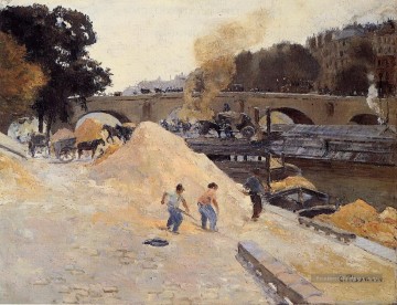  camille - les rives de la seine à paris pont marie quai d anjou Camille Pissarro